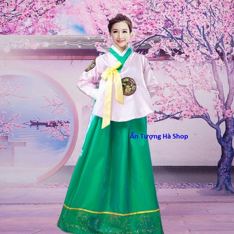 Địa chỉ cho thuê Hanbok nữ váy xanh lá rẻ nhất TpHCM