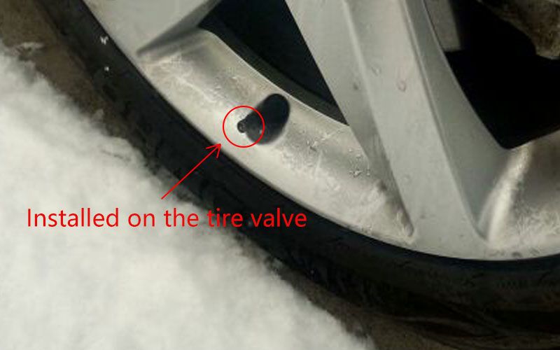 Installed on the tire valve