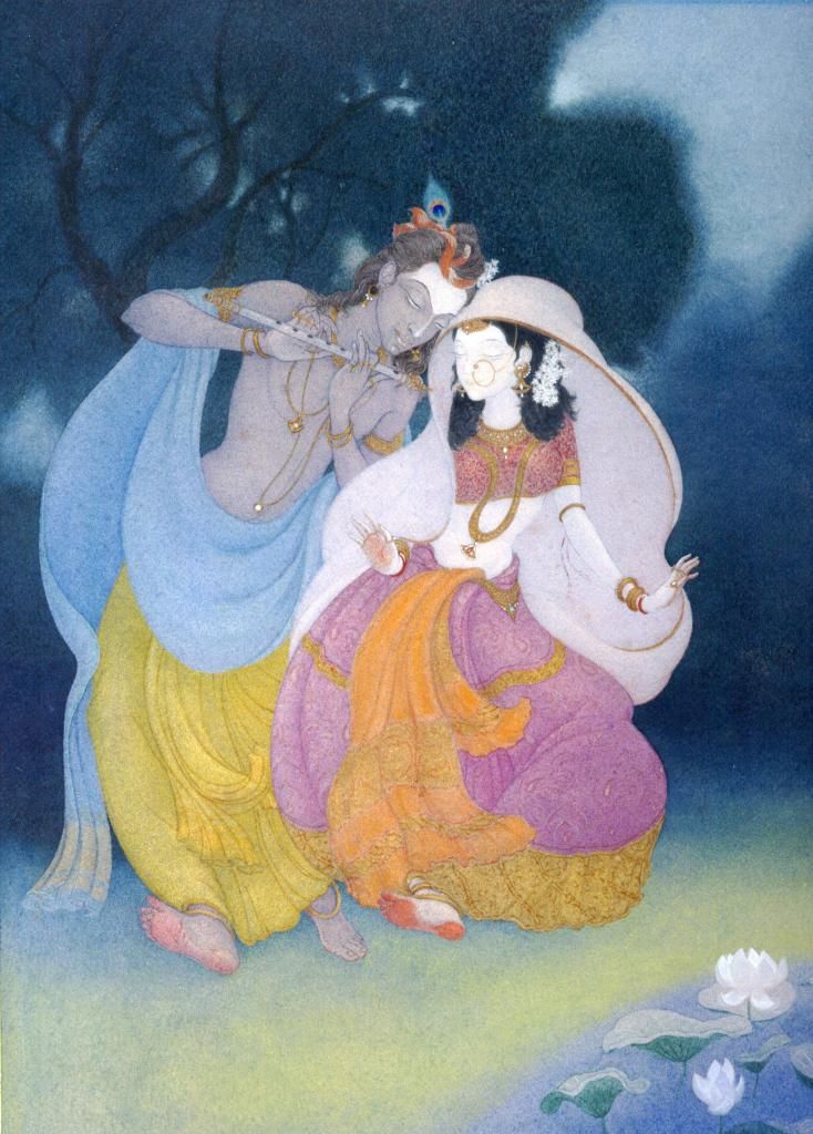 Frank Wesley 'Krishna and Radha' 1982, watercolour, 