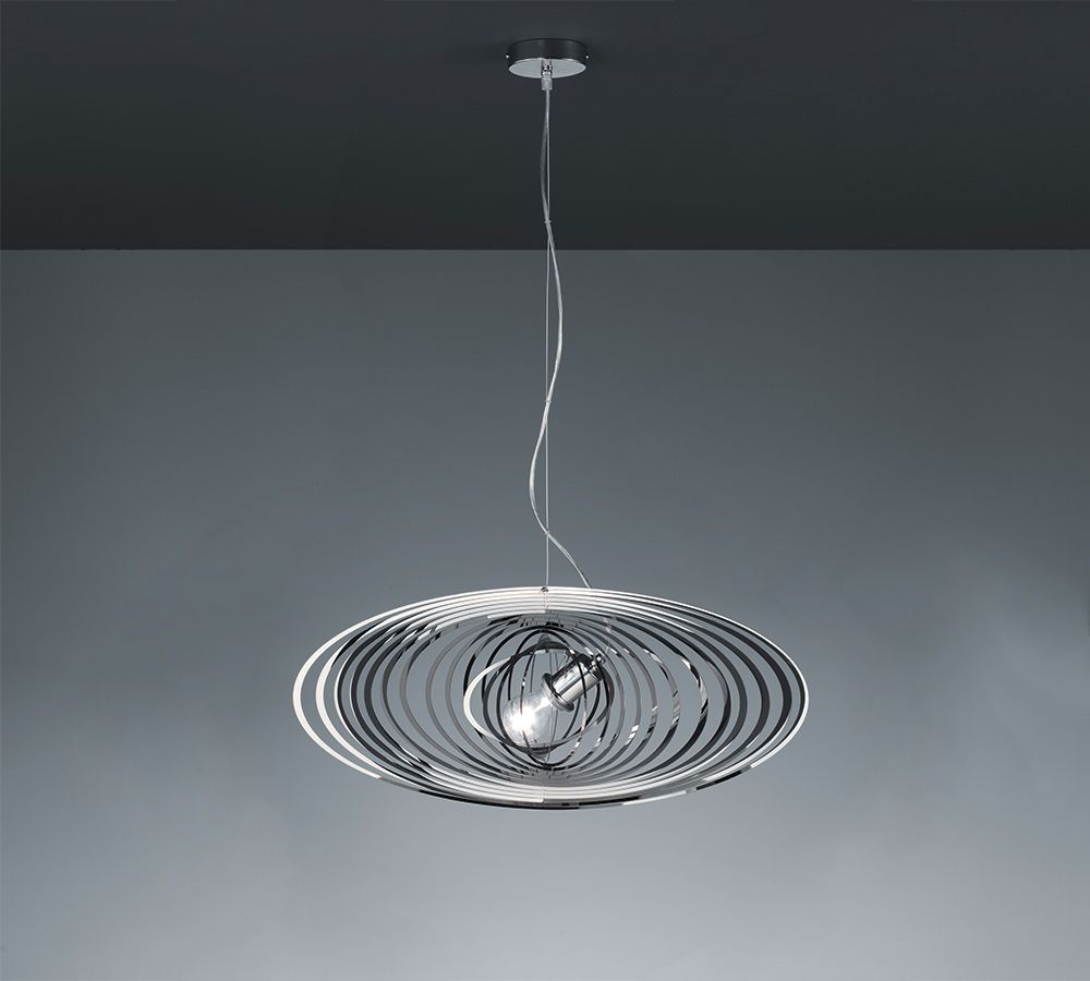 Lampadario moderno acciaio cromo lampada sospensione cucina salone ... Lampadario ultramoderno
