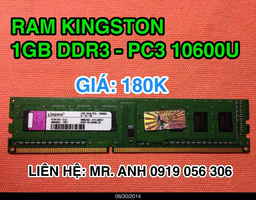 RAM DDR3 Bus 1333Mhz & 1066Mhz