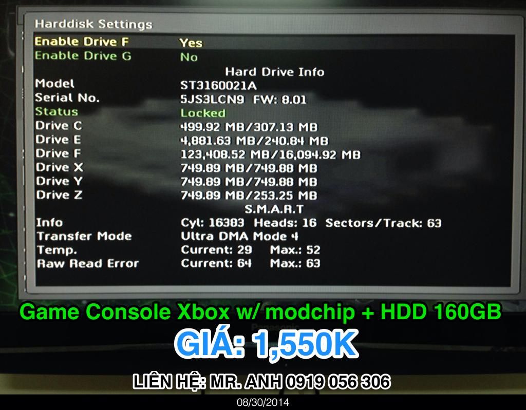 Xbox Crystal Edition + 2 Controllers + HDD 160GB + Cables + 15 Games + Remote - 5