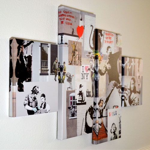 4 PIECE LARGE CANVAS PICTURE STAGGERED WALL ART MULTI SPLIT PANEL