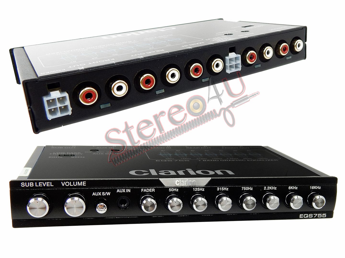 Clarion EQS755 7Band Rotary Equalizer/Crossover 1/2 DIN 8 Volt Aux