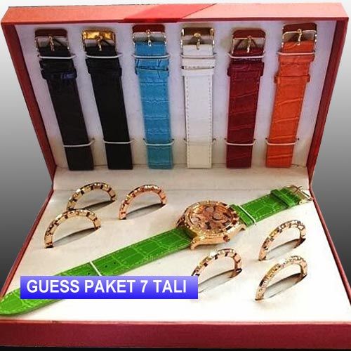 Jam Guess Paket 7 Tali Grosir Tas, Jam Tangan, Dompet, Kacamata