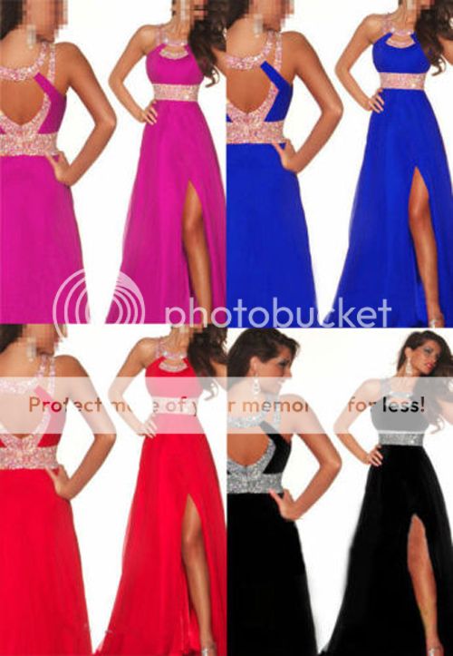 STOCK Long Chiffon Evening Cocktail Prom Bridesmaid Ball Gowns Wedding ...